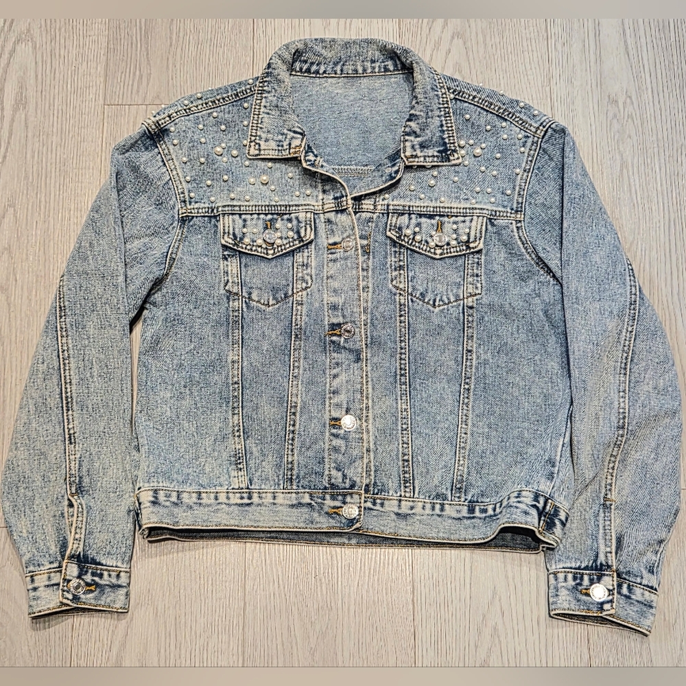 Studded Light Blue Denim Jacket